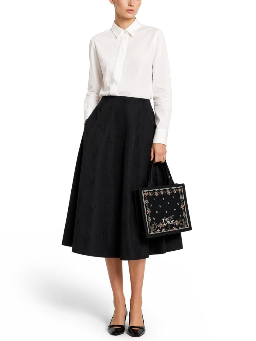 Dior White Asymmetrical Closure Cotton Shirt
