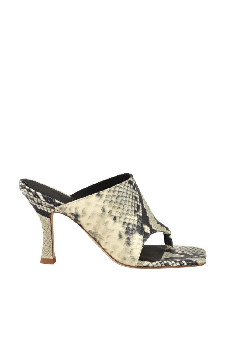 Erika Cavallini Leather Sandals - Black/Beige