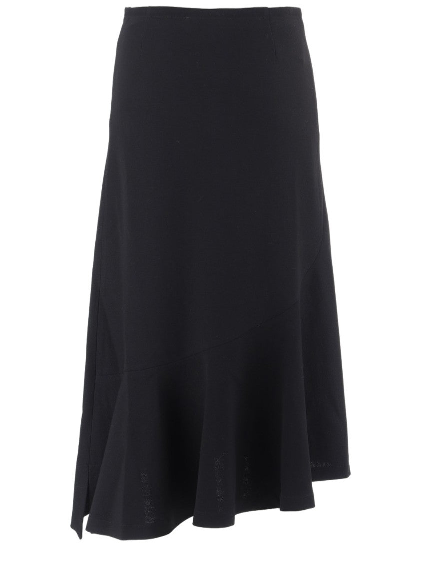Niccolò Pasqualetti Black Asymmetrical Hem Midi Skirt