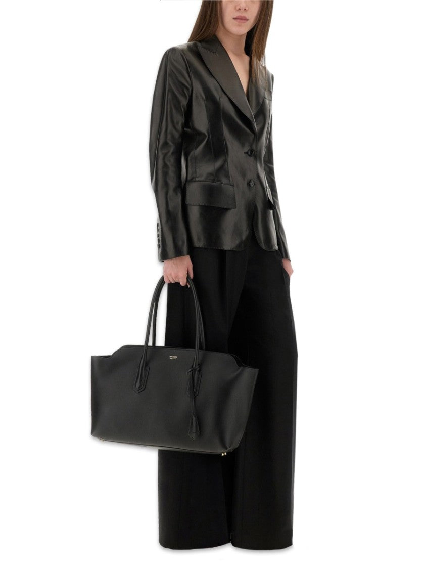 Tom Ford Fitted Lamb Leather Jacket With Spear Lapels