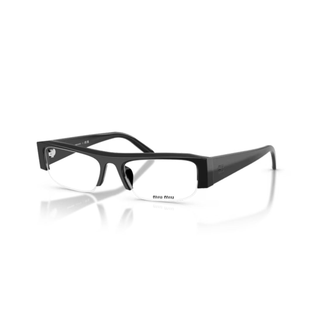 Miu Miu 0Mu B07s Semi-Rimless Black Acetate Eyeglasses