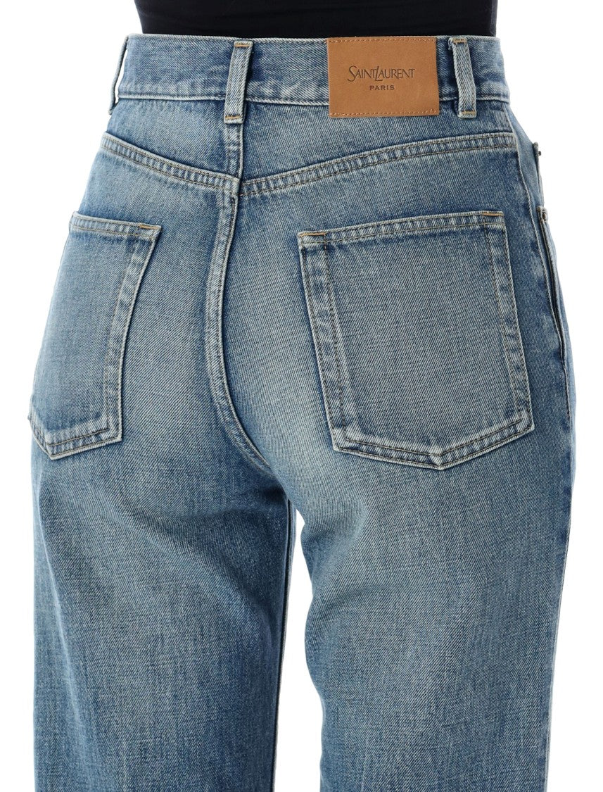 Saint Laurent High Rise Flared Boot-Cut Jeans