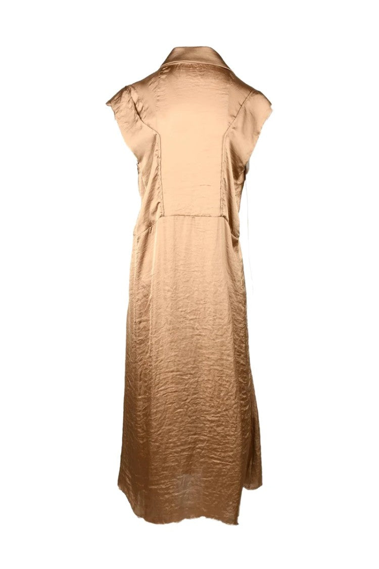 Collection Privee? Bronze Midi Dress With Notched Collar