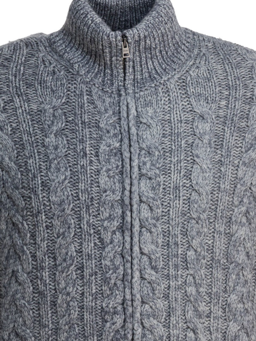 Herno Textured Cable Knit Cardigan
