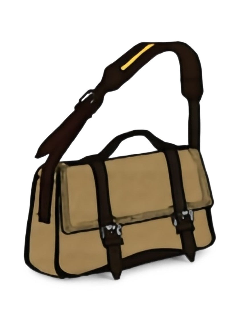Dries Van Noten Tan Suede Contrast Leather-Trimmed Shoulder Bag