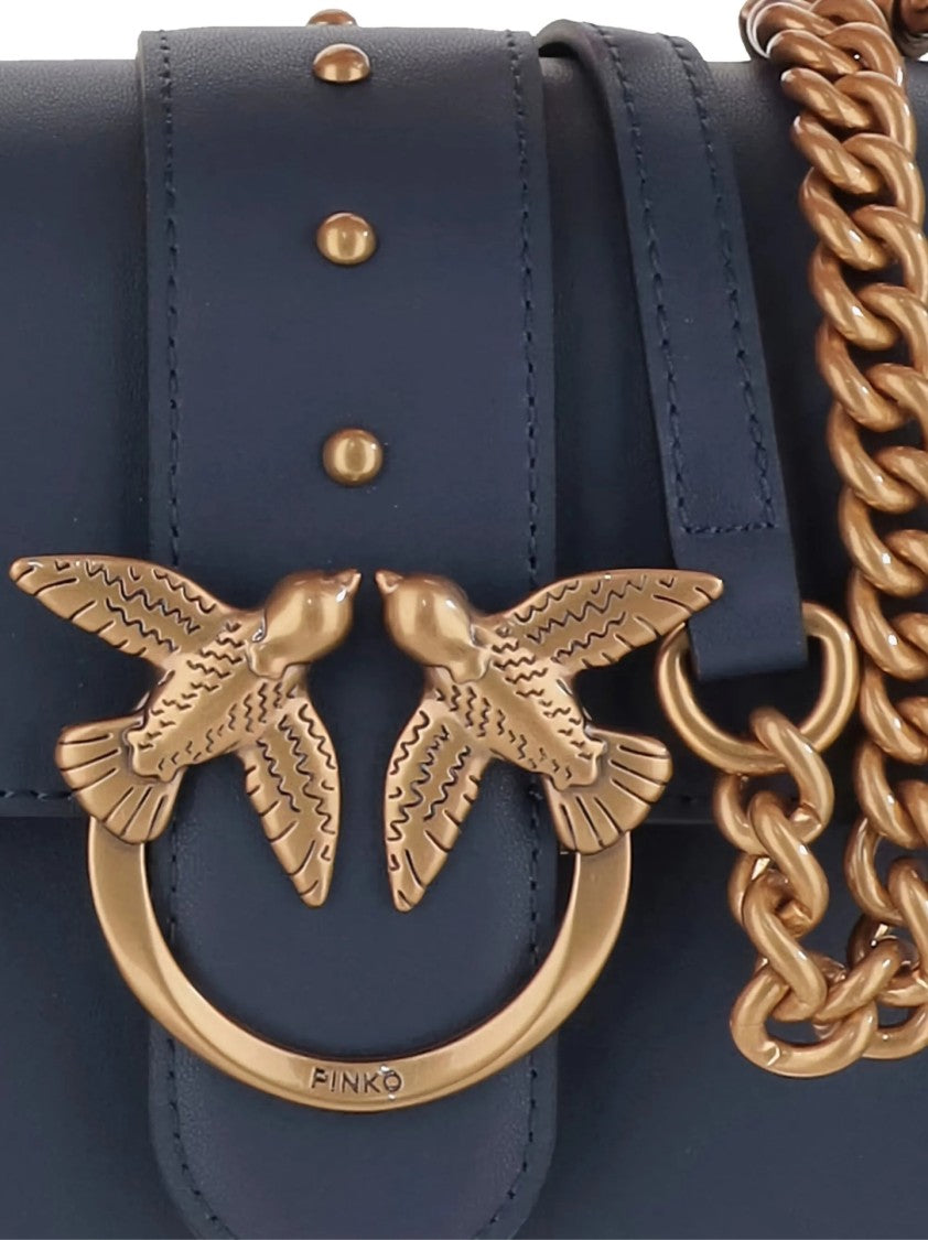 Pinko Structured Bag With Flap Closure And Gold-Tone Emblem