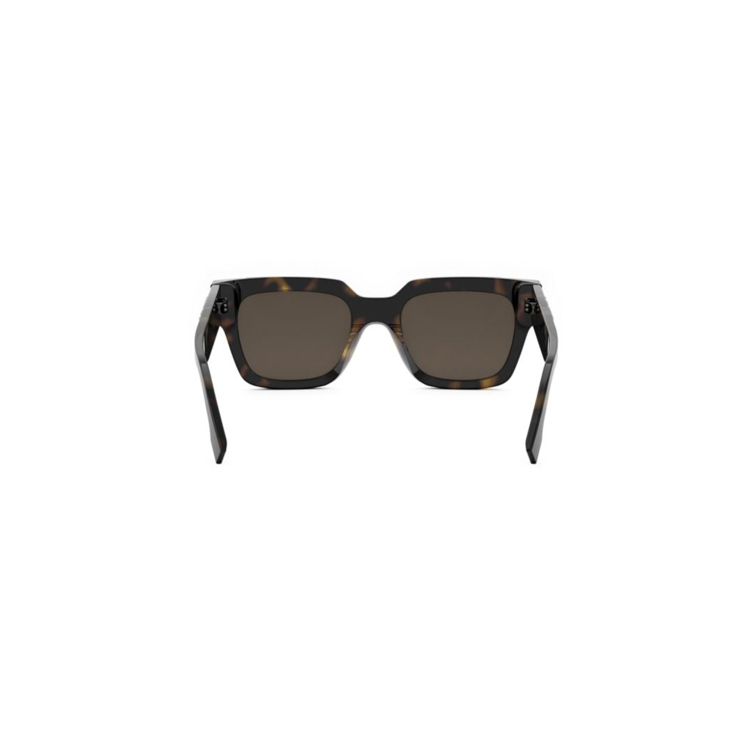 Fendi Fe40078i Bold Rectangular Tortoiseshell Sunglasses