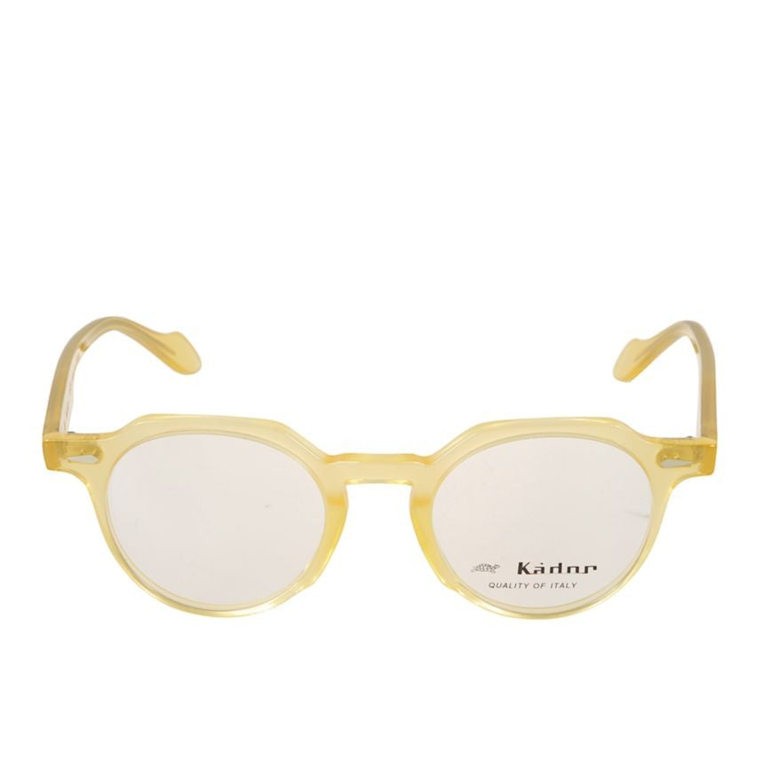 Kador Amadeus Translucent Yellow Rounded Sunglasses With Keyhole Bridge