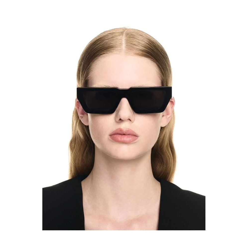 Off-White Oeri129 Manchester Geometric Black Acetate Sunglasses