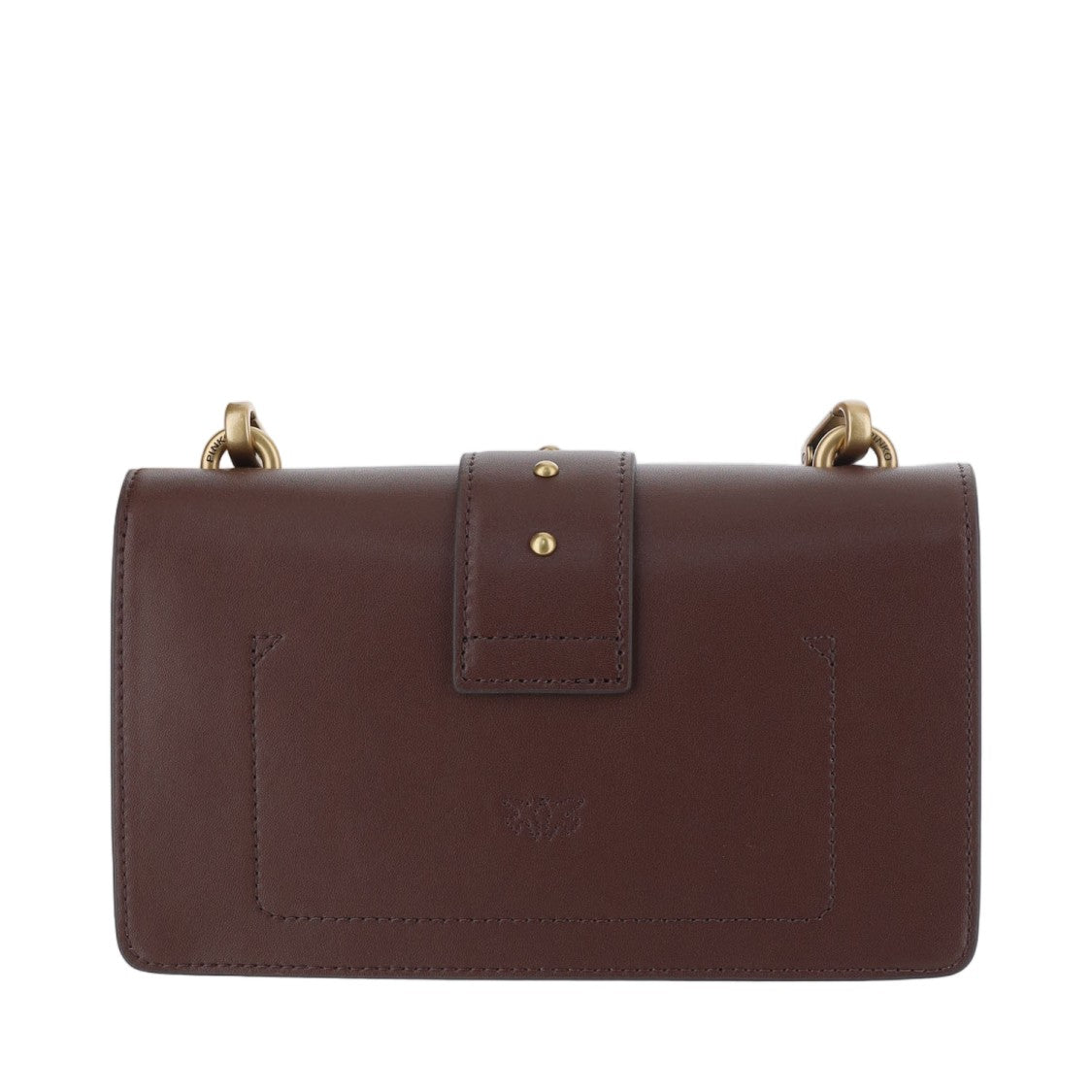 Pinko Love One Mini Bordeaux Leather Shoulder Bag