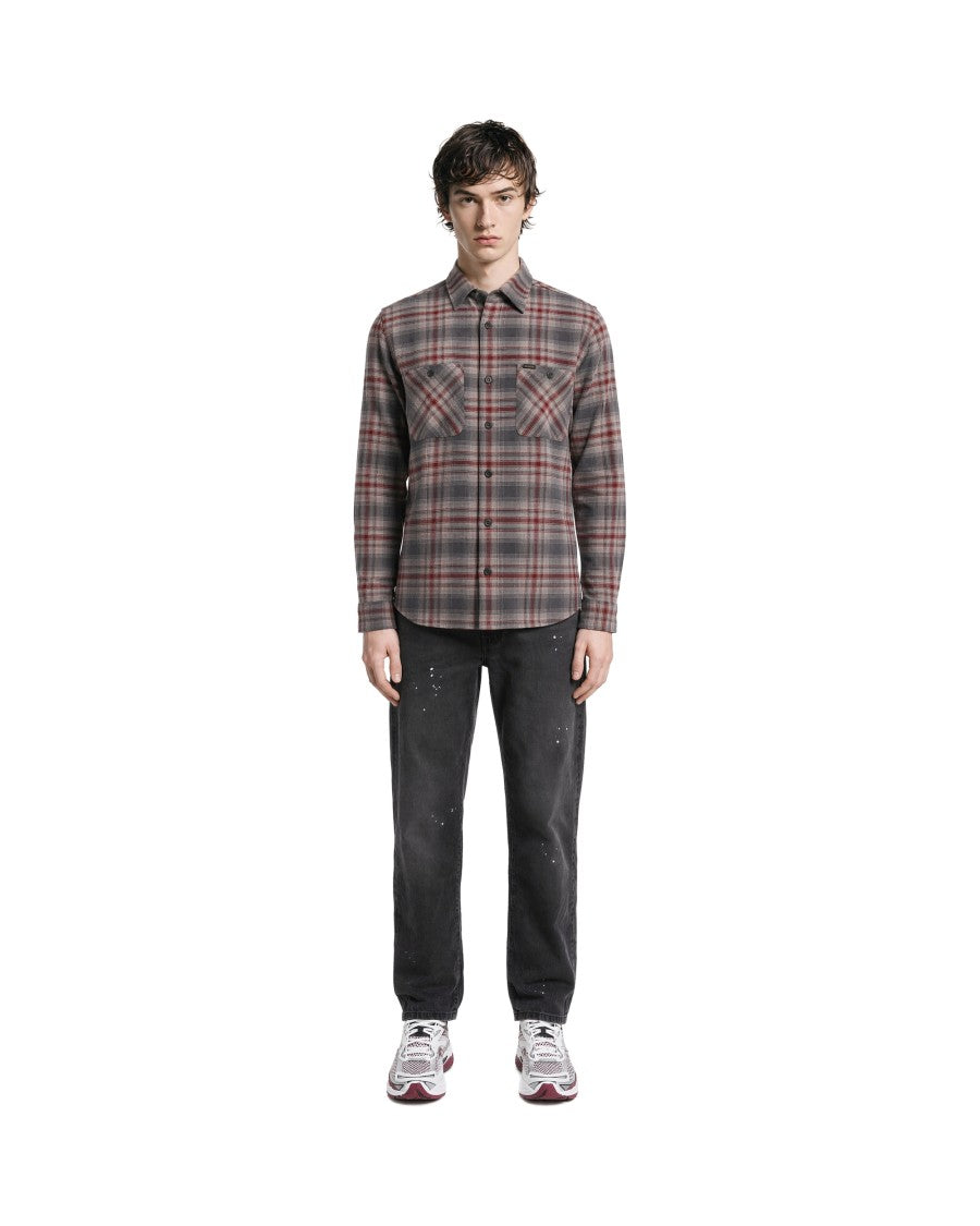 Filson Gray Plaid Flannel Cotton Shirt