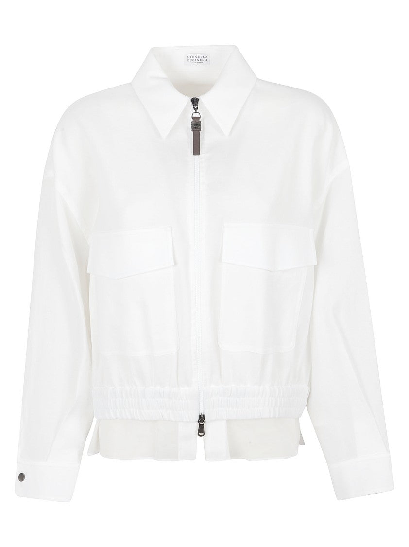 Brunello Cucinelli White Jacket With Flap Pockets