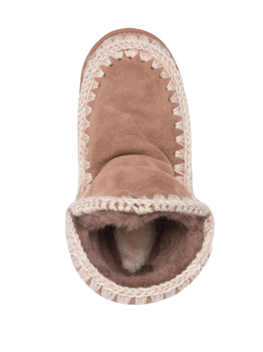 Mou Deep Brown Eskimo 18 Lambskin Rhinestone Slip-On Shoes
