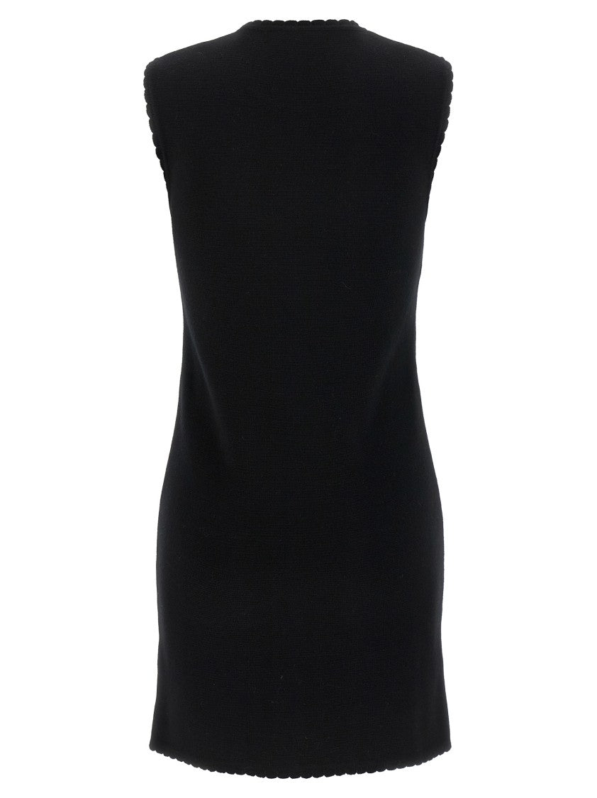 Moschino Merino Wool Mini Dress With Chain Detail
