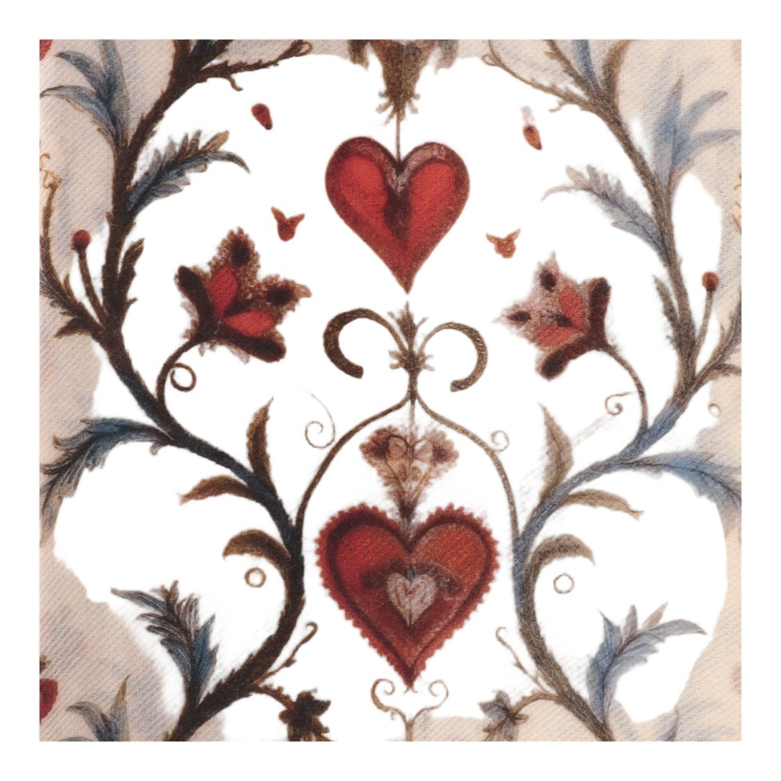 Faliero Sarti Rectangular Wool And Cashmere Scarf With Intricate Pattern