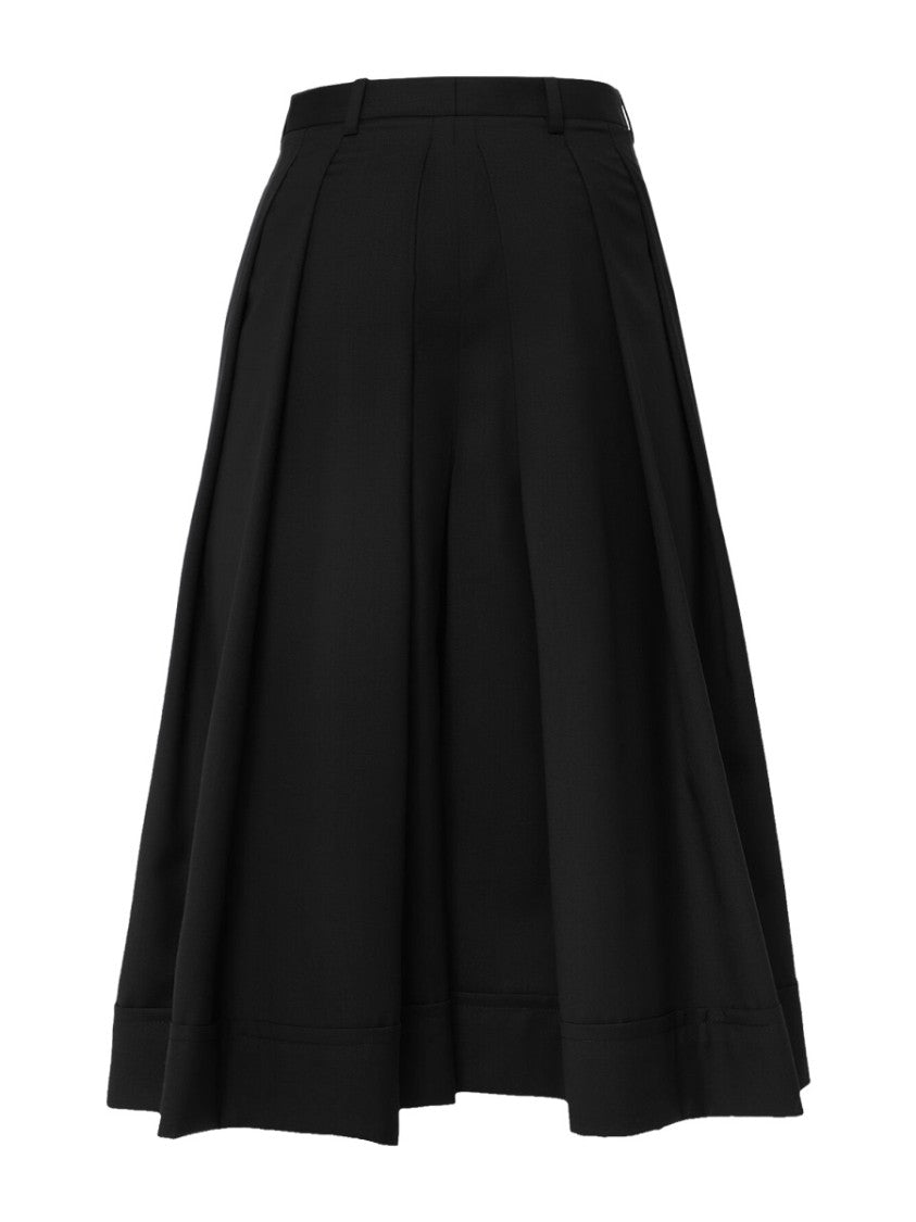 Vivienne Westwood Midi Culottes Pleated Virgin Wool Skirt