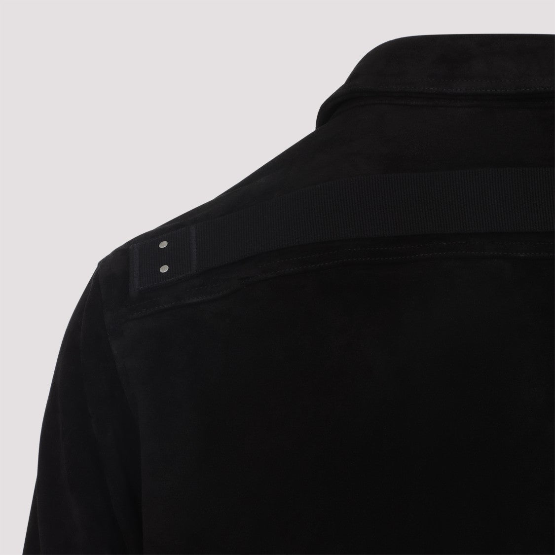 Rick Owens Black Suede Leather Outer Shirt