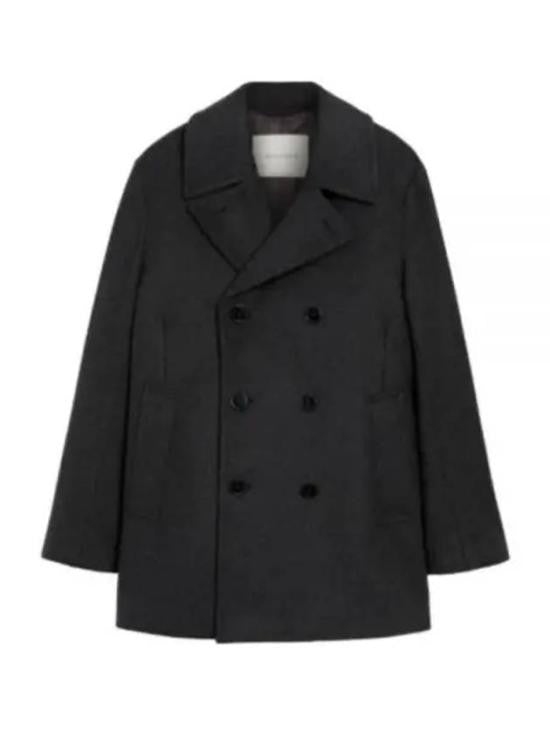 Mackintosh Double-Breasted Black Wool-Cashmere Mackintosh Coat