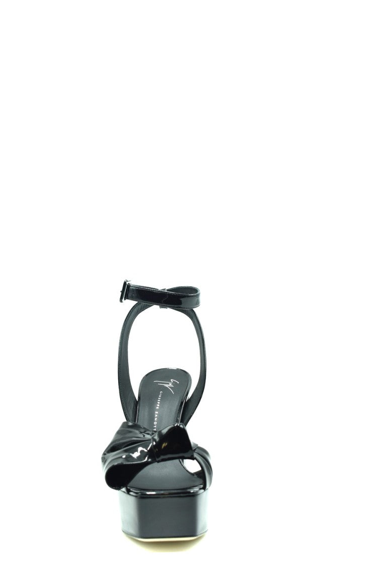 Giuseppe Zanotti Glossy Black Leather Sandals With Heel