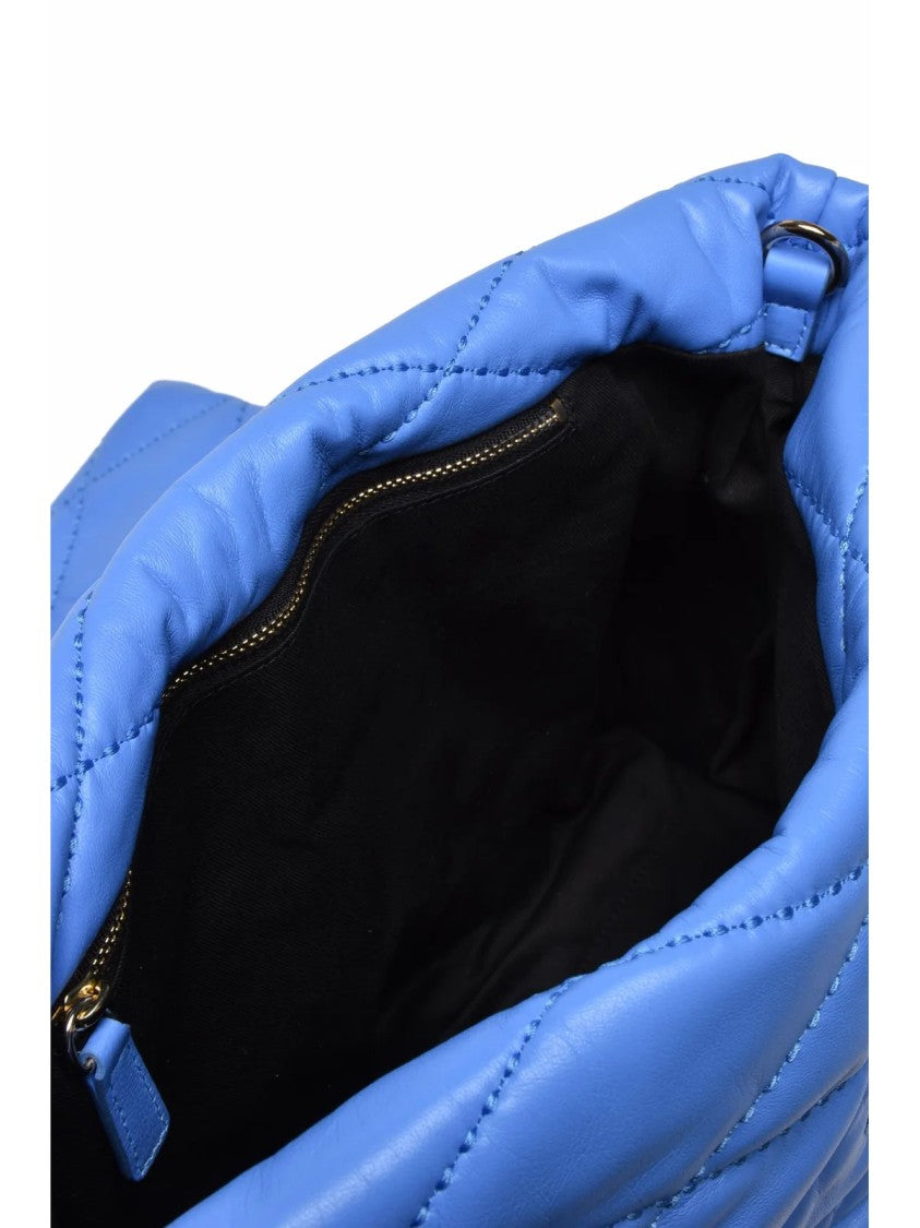 Gava Light Blue Leather Matelassé Shoulder Bag