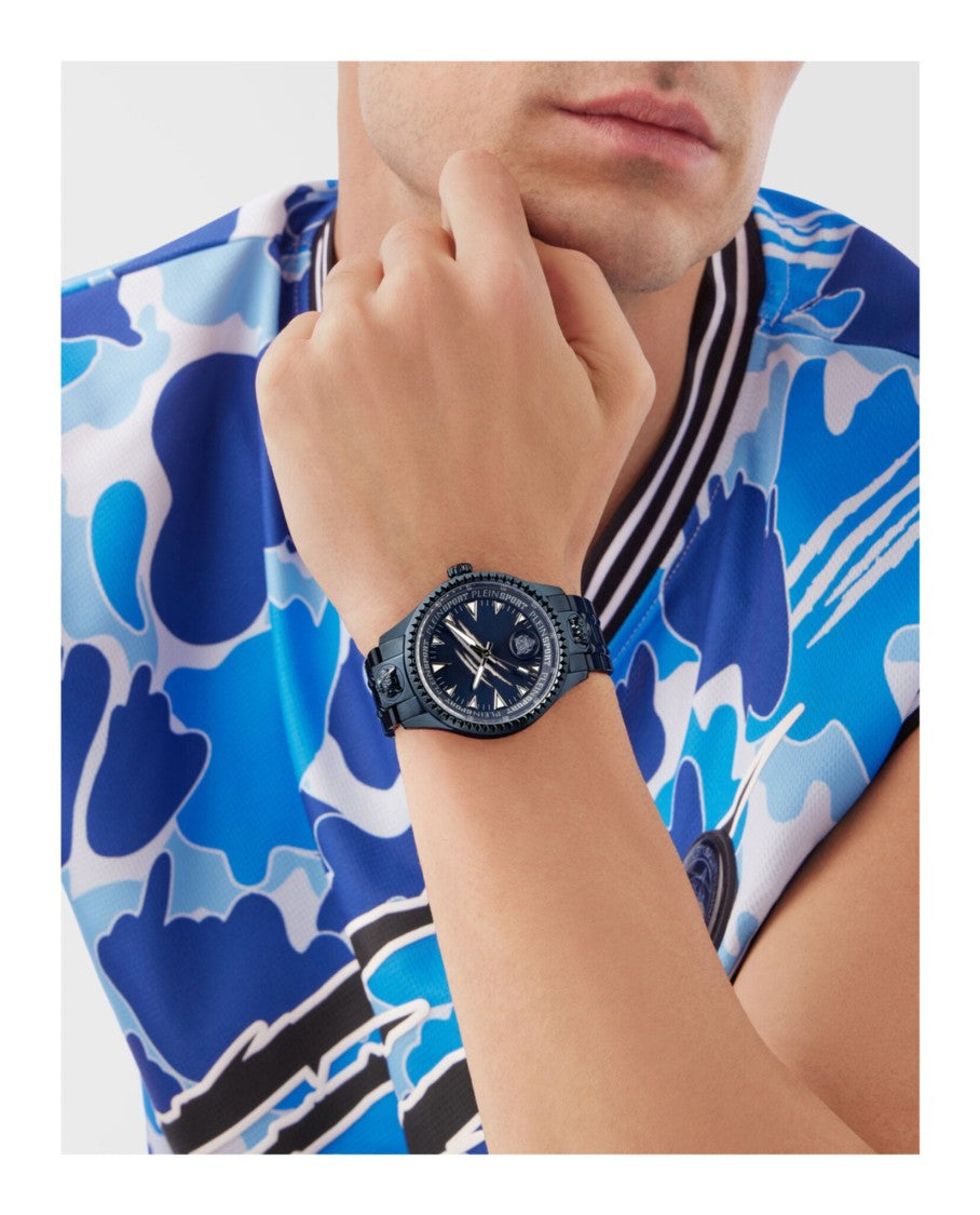 Plein Sport Lineman Bracelet Watch With Ip Blue Accent