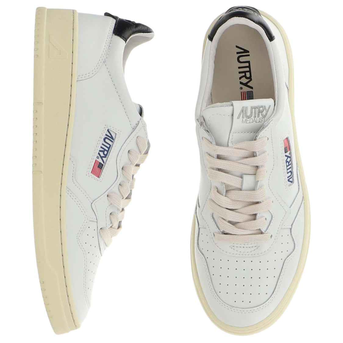 Autry Leather Sneakers With Contrast-Color Heel Tab And Subtle Logo Details