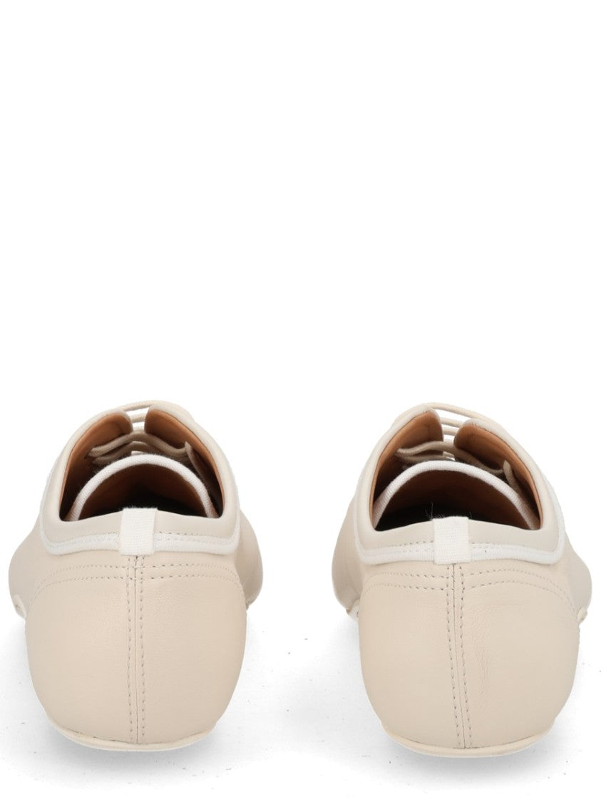 Dries Van Noten Neutrals Minimalist Rounded Toe Ballet Flats