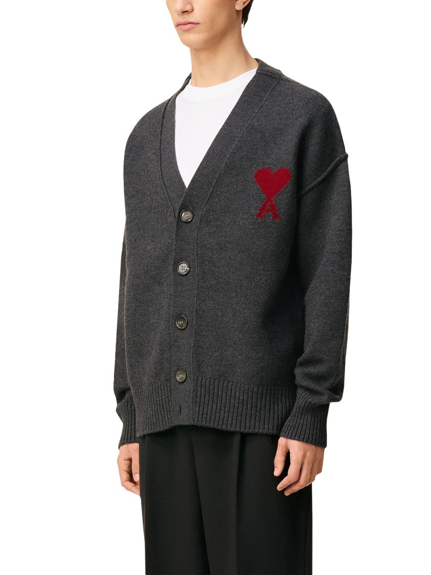 Ami Felted Wool Sweater With Classic Silhouette