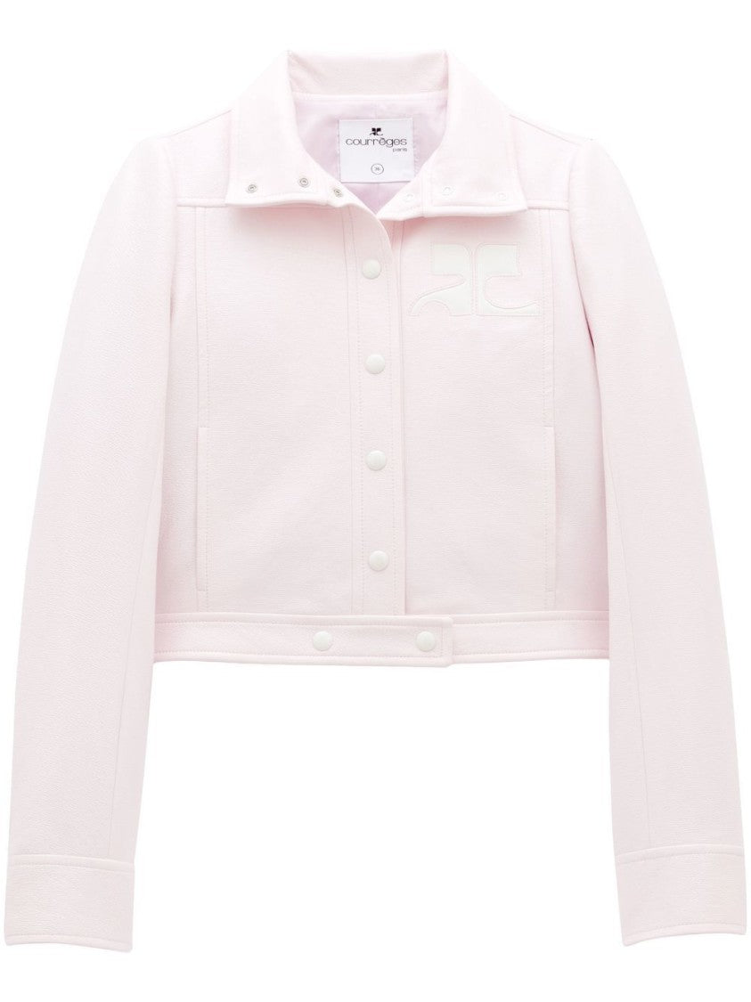 Courrèges Cropped Structured Jacket With High Collar