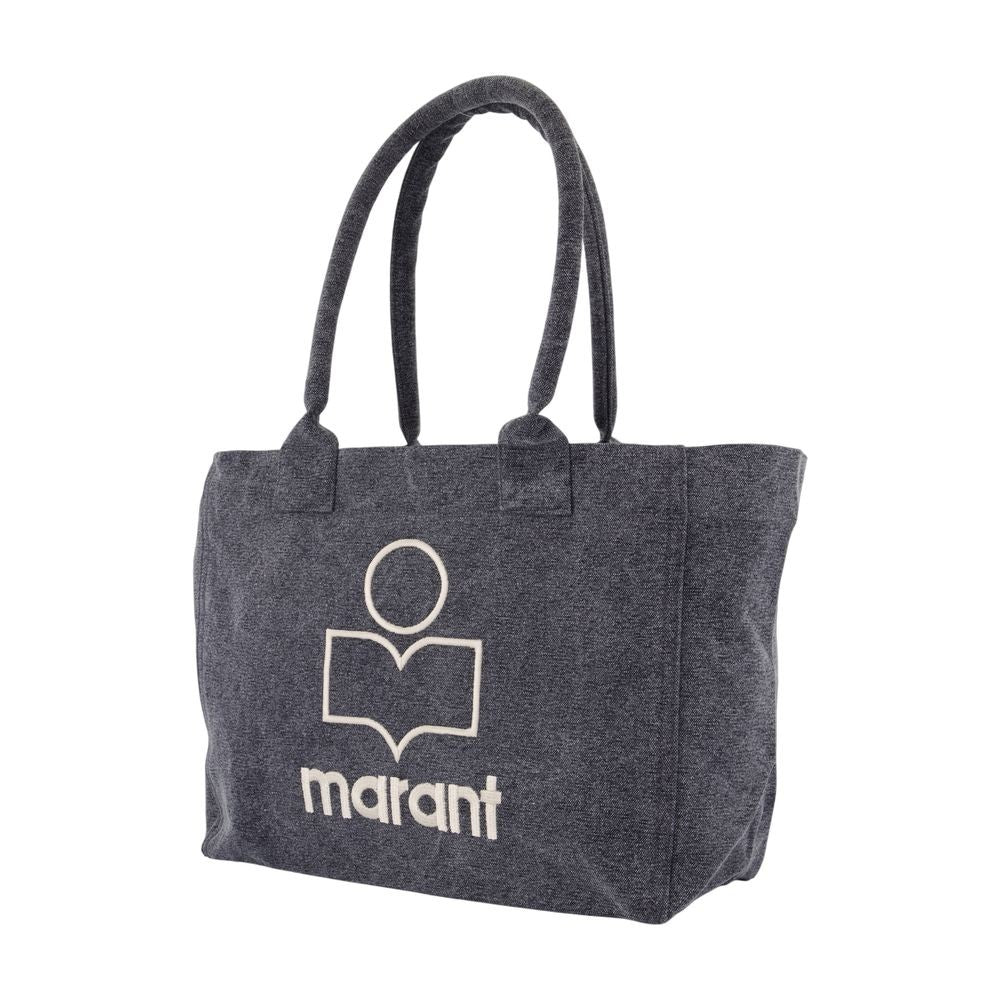 Isabel Marant Zipped Shopping Bag In Soft Faded Black Cotton