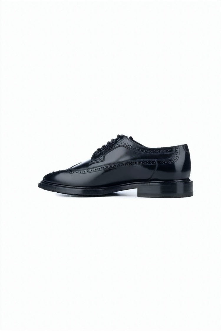 Celine Polished Leather Dress Shoes With Brogue Detailing By Celine