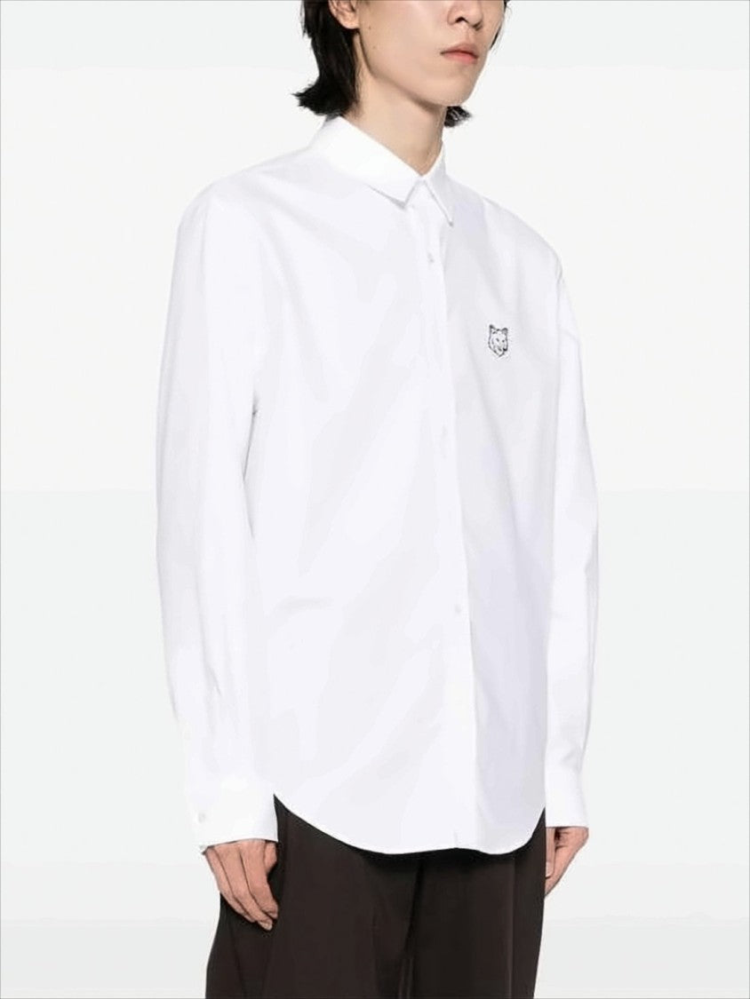 Maison Kitsuné Classic Long-Sleeve Cotton Shirt With Embroidered Fox Logo