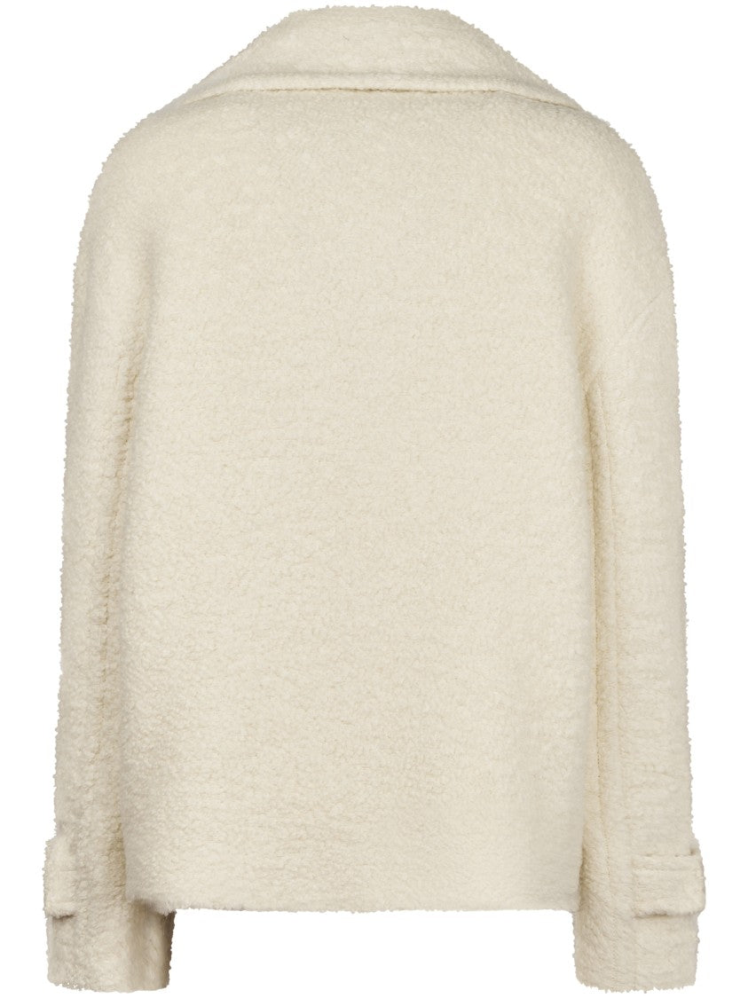 Tagliatore Tailored Cream Coat With Structured Collar