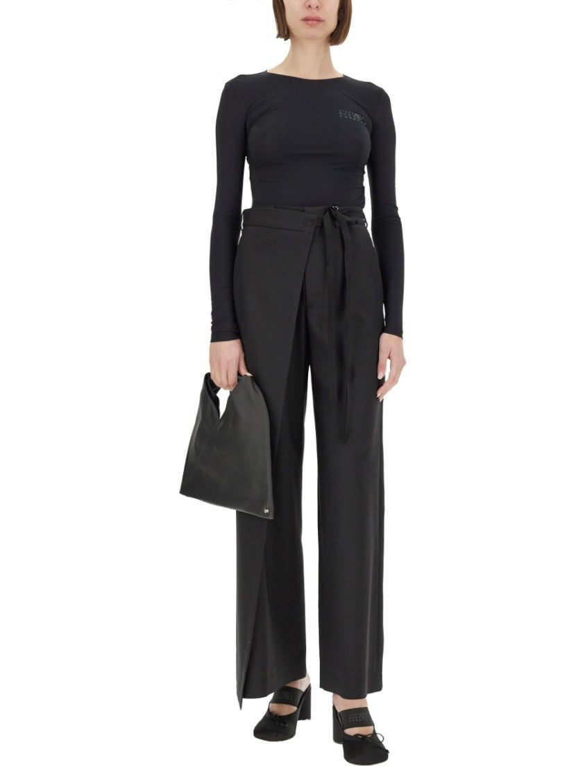 Mm6 By Maison Margiela Long-Sleeved Bodysuit With Minimalist Branding