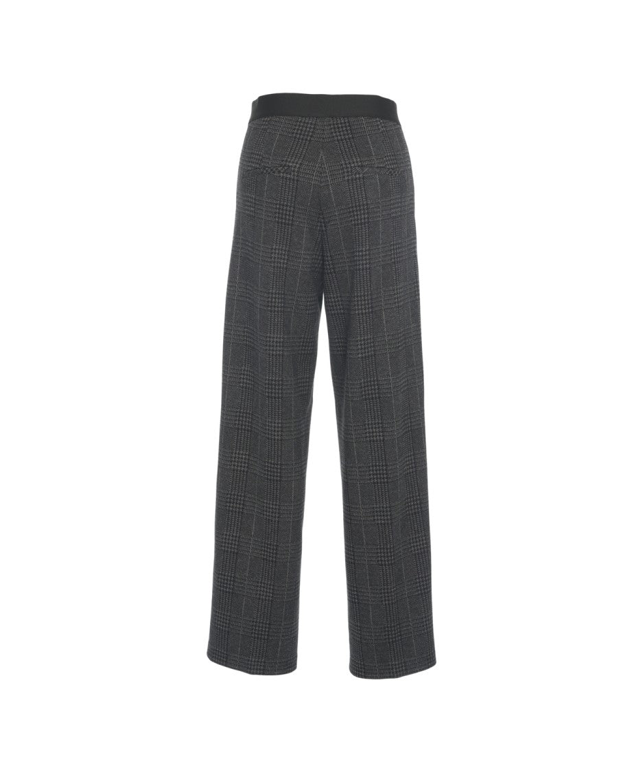 Cambio Glencheck Wide-Leg Trousers With Classic Pleats