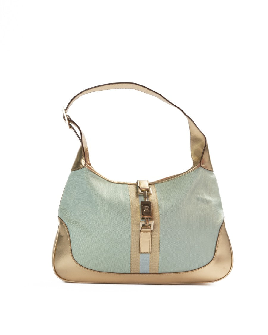 Gucci Medium Lurex Shoulder Bag With Gold Leather Accents