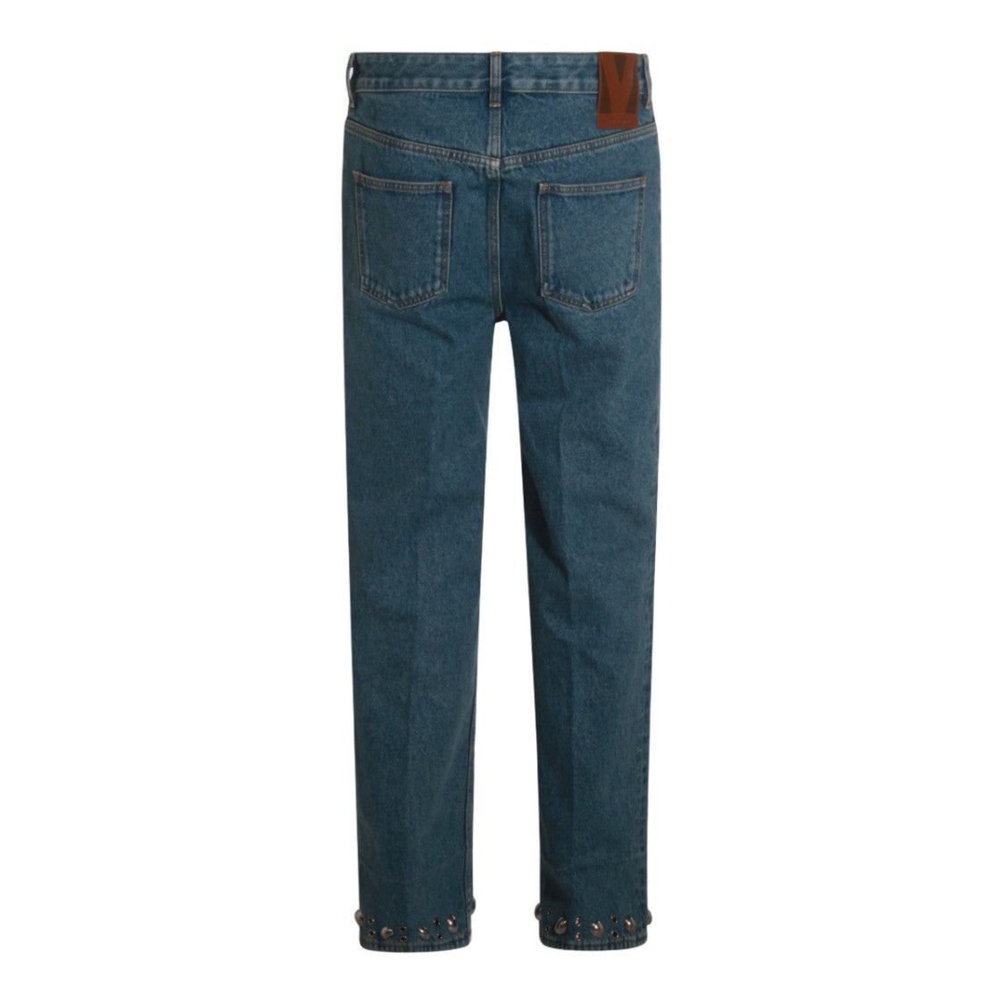 Valentino Classic Straight-Leg Jeans With Eyelet Hem Detail