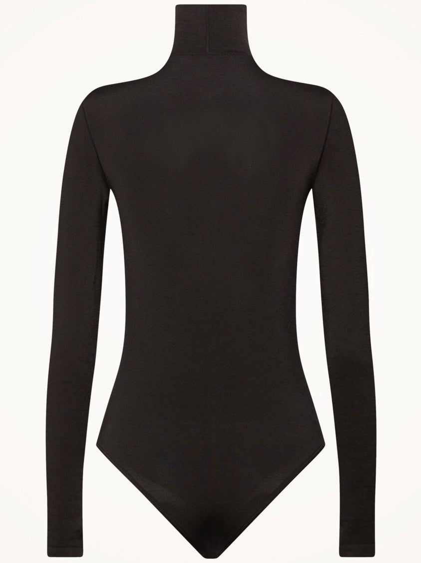Wolford Black Colorado Matte Knit Turtleneck Bodysuit