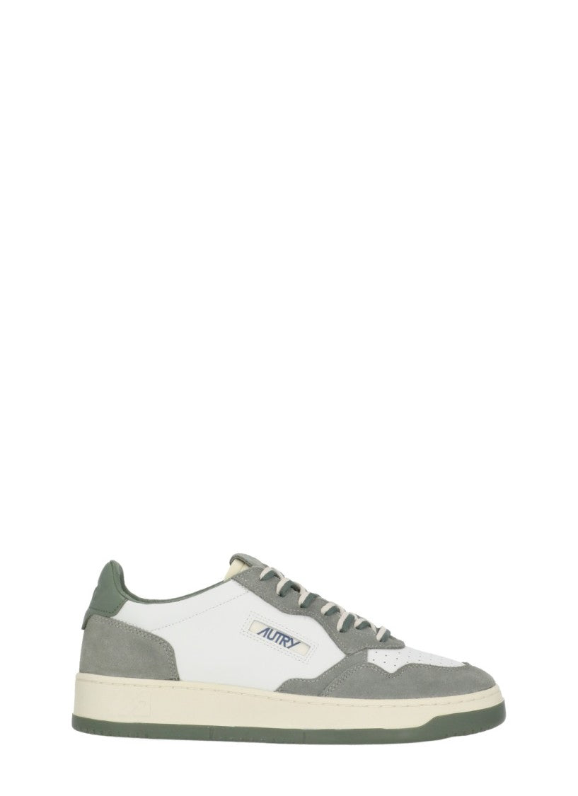 Autry White Medalist Low Leather-Blend Sneakers