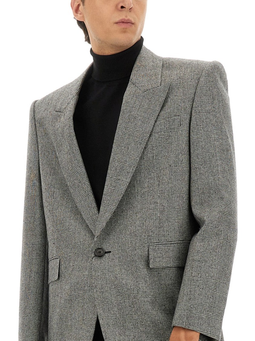 Saint Laurent Single-Breasted Wool Flannel Jacket