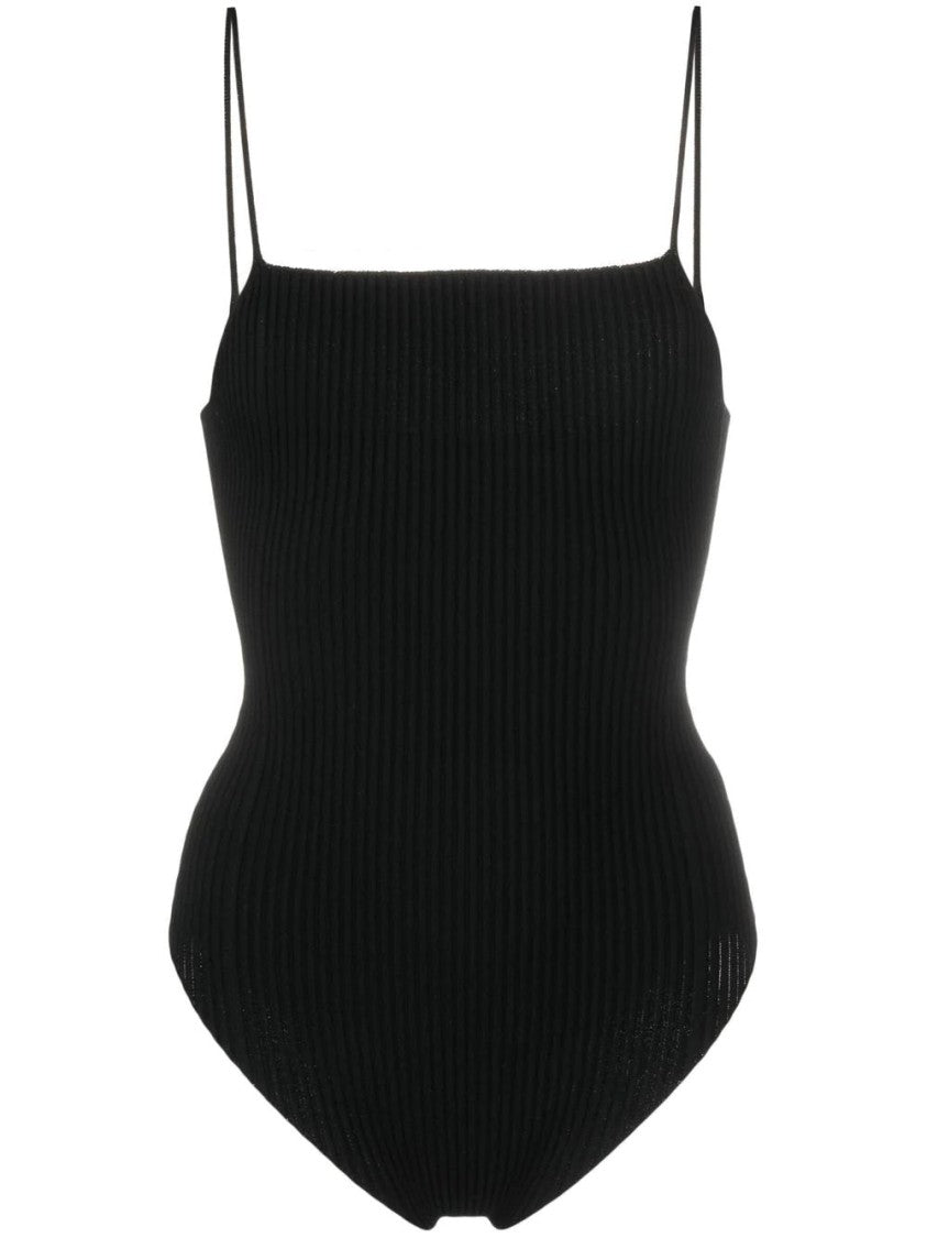 Aeron Ribbed Bodysuit With Thin Straps