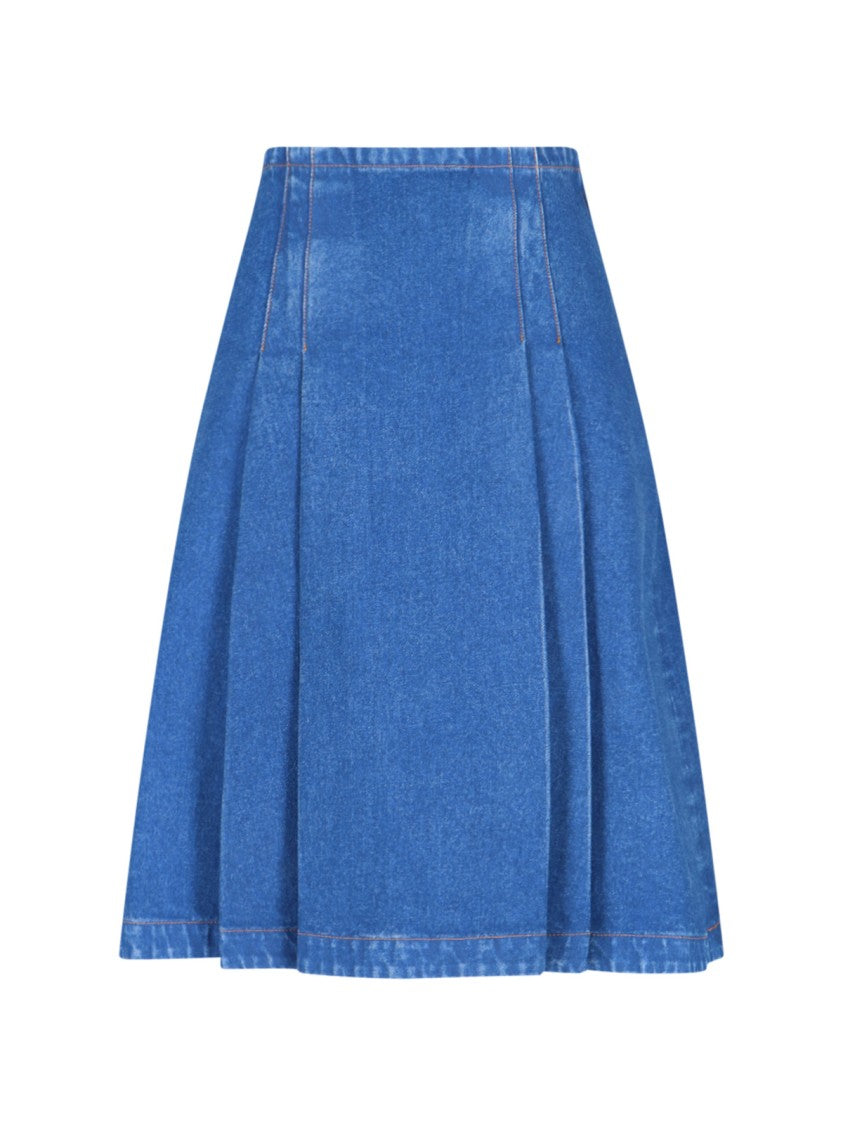 Marni Denim Midi Skirt – Blue