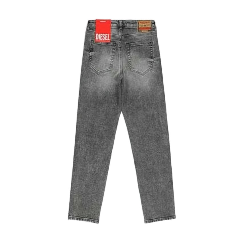 Diesel Mid-Rise Grey Wash Straight-Leg Denim Pants