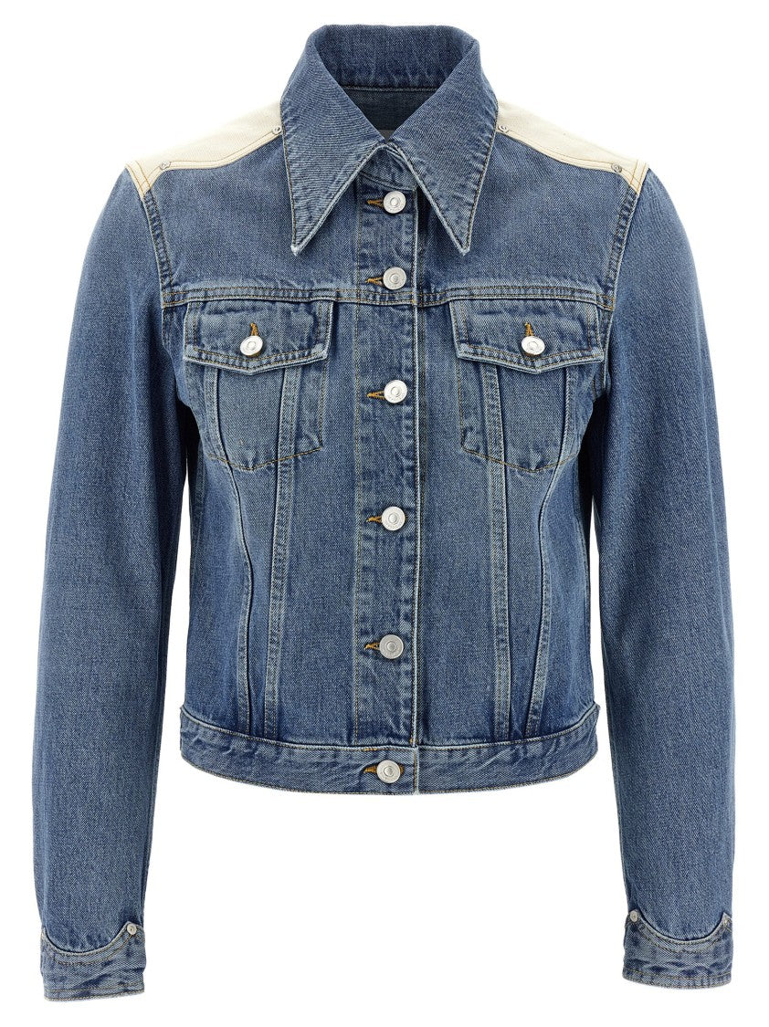 Givenchy Structured Denim Jacket With Canvas Top Detail