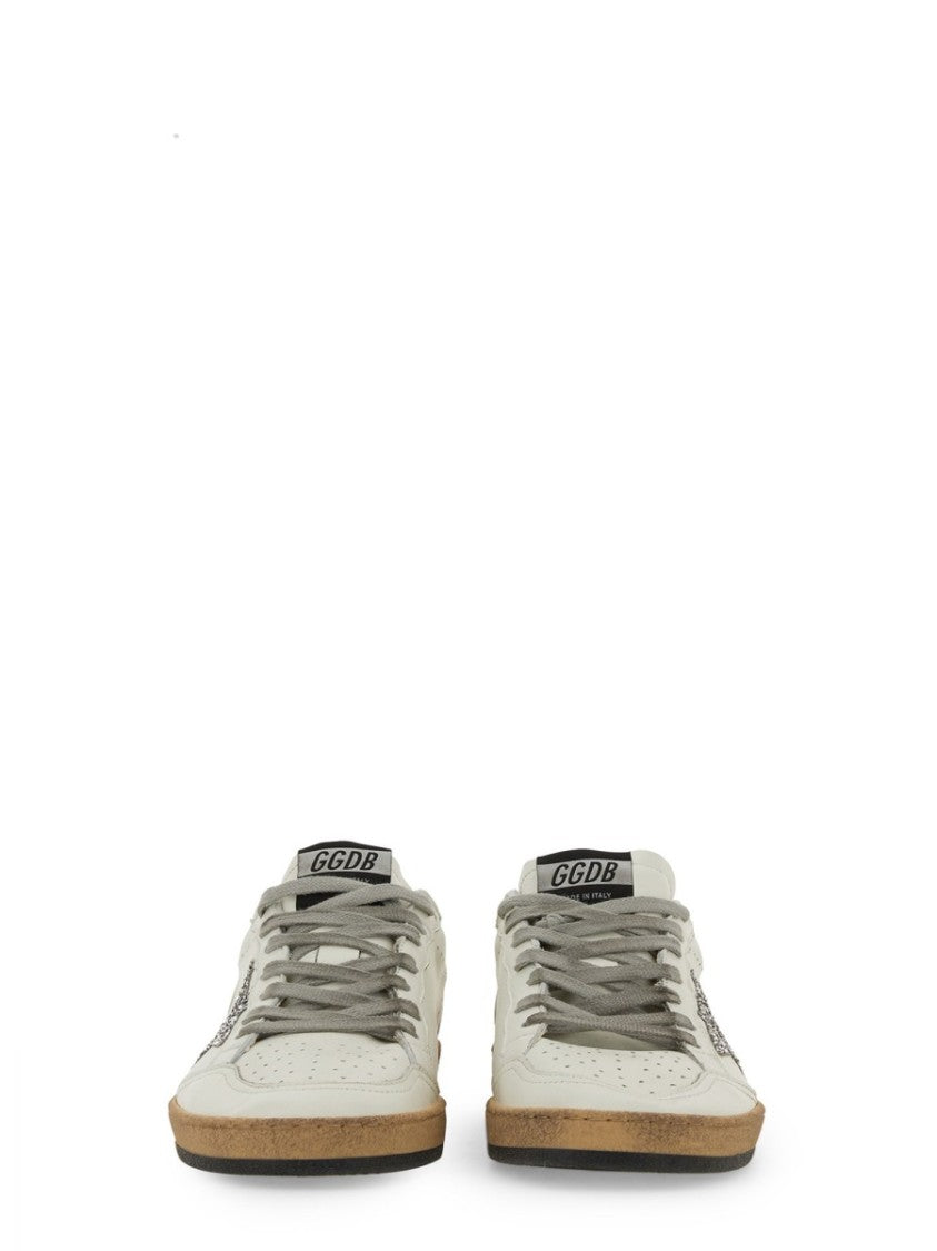 Golden Goose Ballstar Low-Top Glitter Star Ovine Leather Sneakers