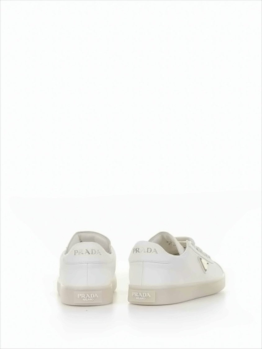 Prada Low-Top Leather Sneakers With Minimalist Design