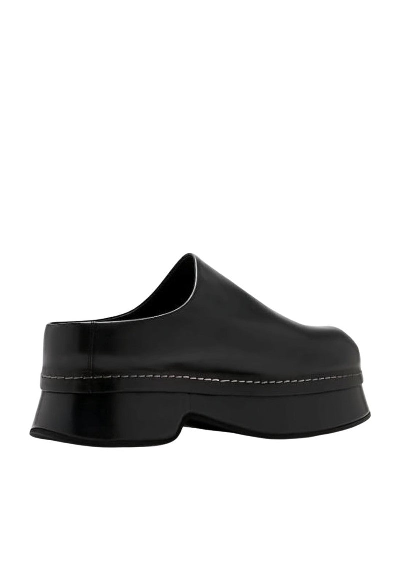 Alexander Mcqueen Minimalist Black Calf Leather Mules