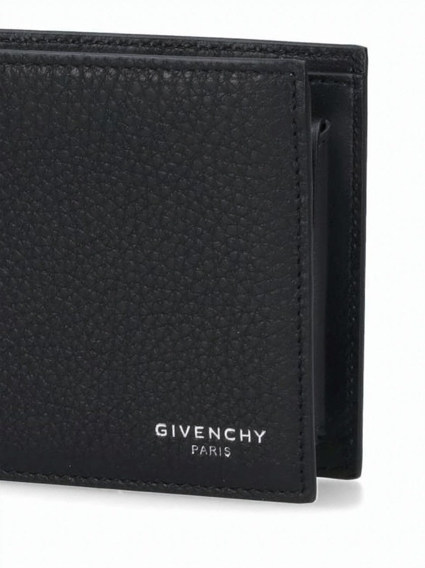 Givenchy Textured Calf Leather Bifold Wallet With Lambskin Lining