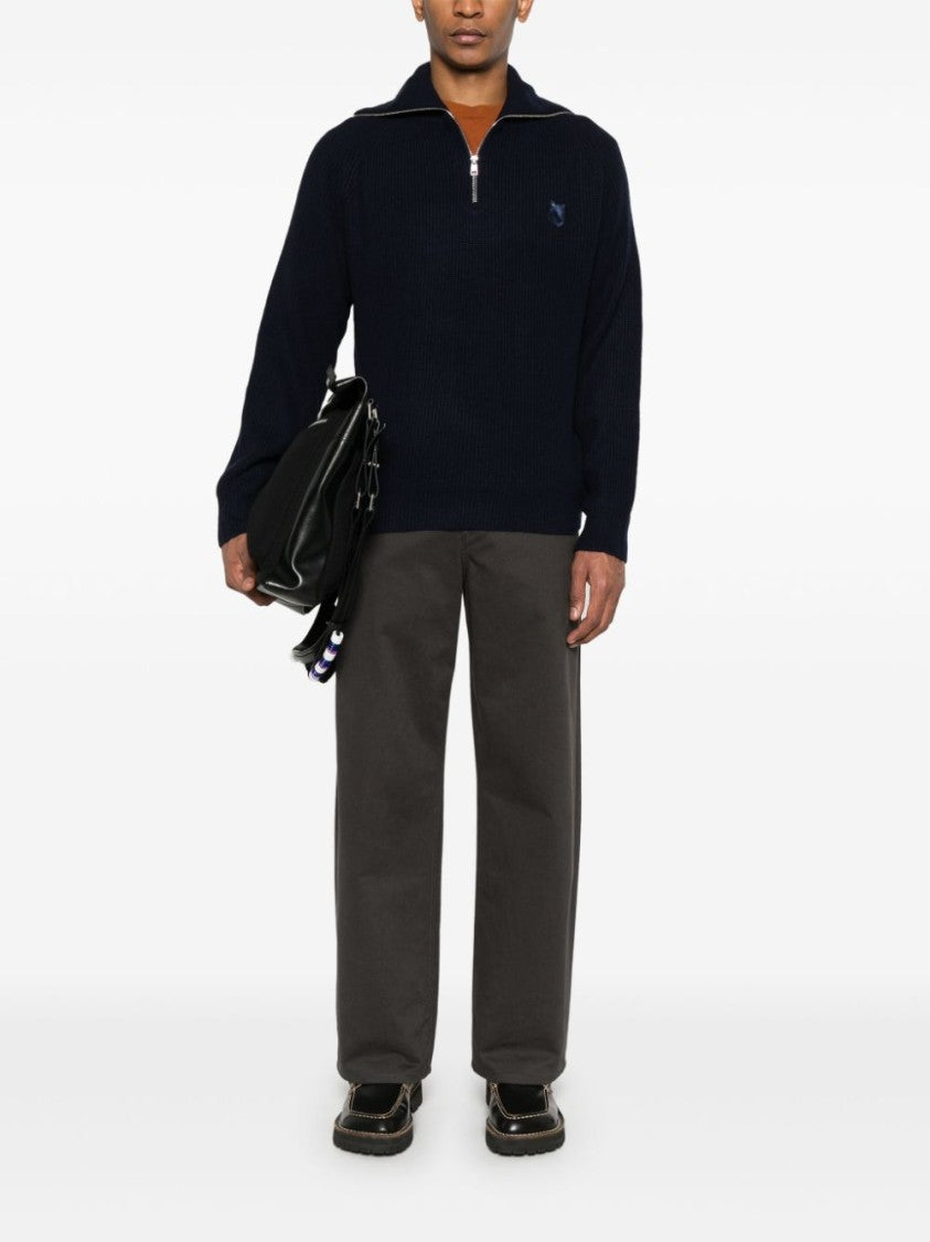 Maison Kitsuné Bold Fox Head Ribbed Sweater