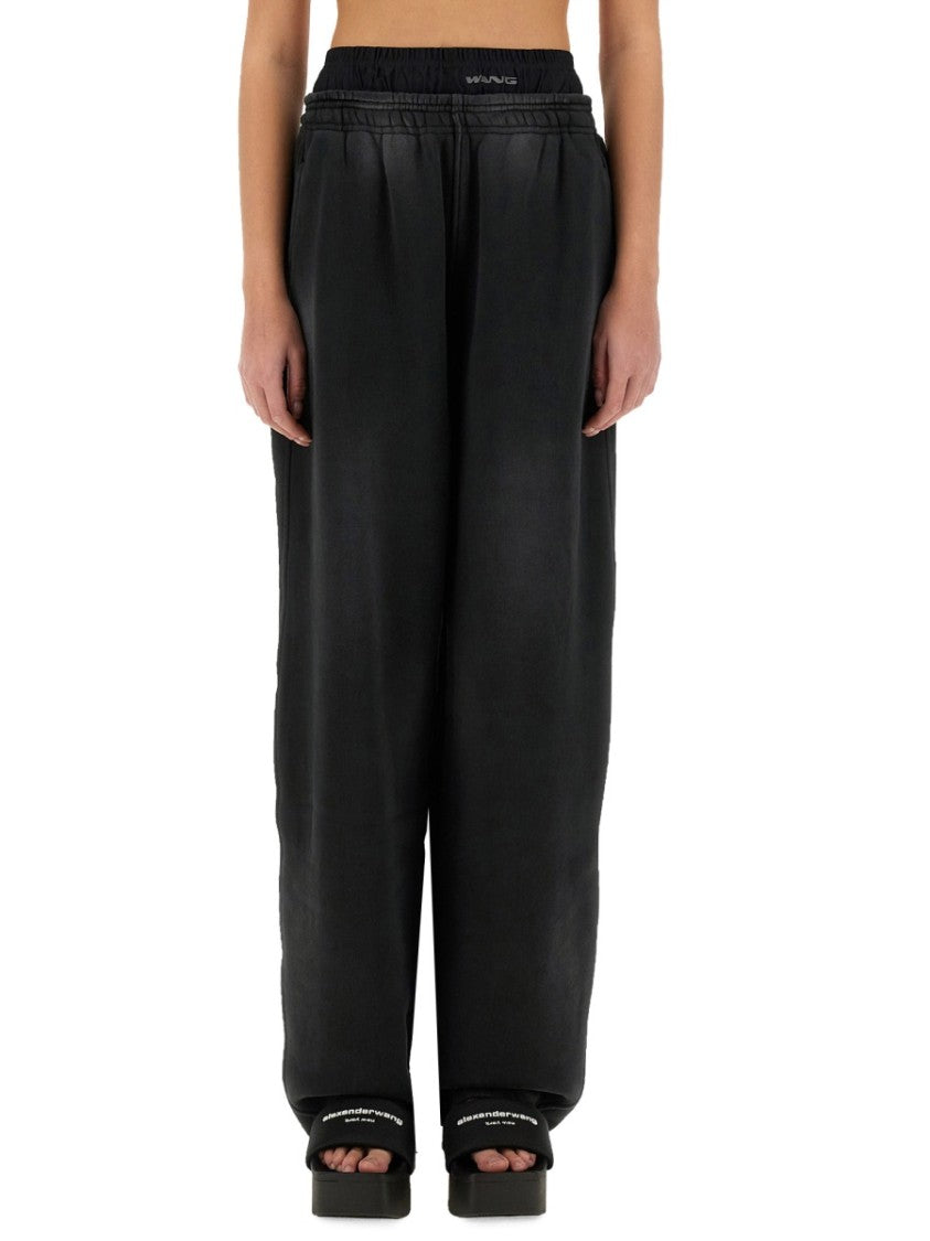 T By Alexander Wang Wide-Fit Pants With Logo Detail